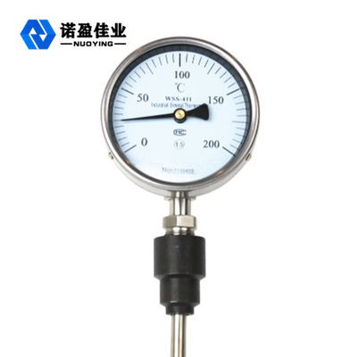 Bimetaliczny termometr tarczowy oleju hydraulicznego SS Połączenie gwintowe 150 mm