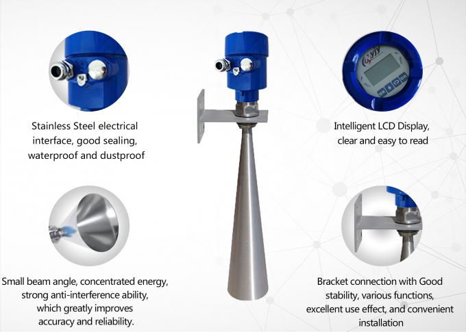 Inteligentny radarowy poziom metr radarowy czujnik poziomu materiału wysokiej precyzji 26GHz nadajnik poziomu radaru 4